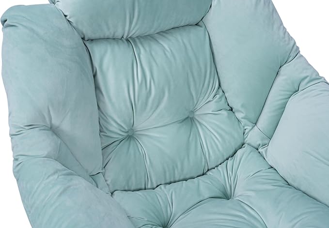 Lazy Chair with Ottoman Modern Large Accent Lounge Chair Leisure Sofa Armchair with Ottoman Reading Chair with Footrest for Bedroom Living Room Dorm Rooms Garden and Courtyard (Green)