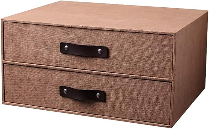Drawer Organizerwith 2 Drawers Stackable Storage Box for Executive Office Supplies Desktop Filing A4 File Cabinet/HolderA1
