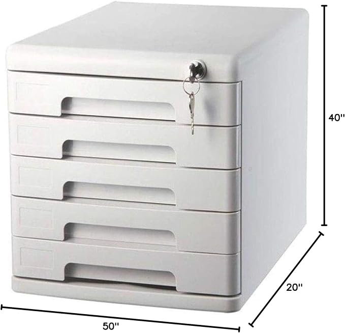 File Cabinets Mobile Office Bookcase Storage with Lock Desktop Filing Cabinets 5 Layers Office Storage(Black)