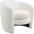 Modway Affinity Boucle Fabric Accent Chair in Cloud - Versatile Living Room Chair with Curved Back - Upholstered Bedroom Barrel Chair - Reading Armchair