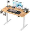 FEZIBO Height Adjustable Electric Standing Desk 44 x 24 Inches Stand up Table Sit Stand Home Office Desk with Splice Board Light Rustic Brown