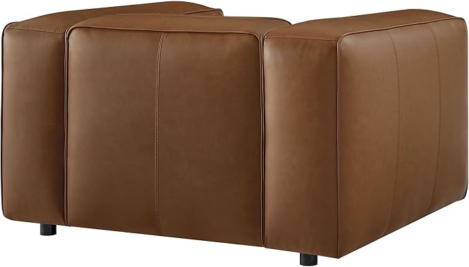 Auren Vegan Leather Modular Armchair in Coffee