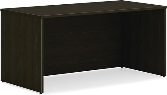 HON MOD Executive Desk 60-Inch Large Computer Desk Shell Thick Wooden Laminate Modern Table with Cord Management 60 W x 30 D x 29 H Java Oak