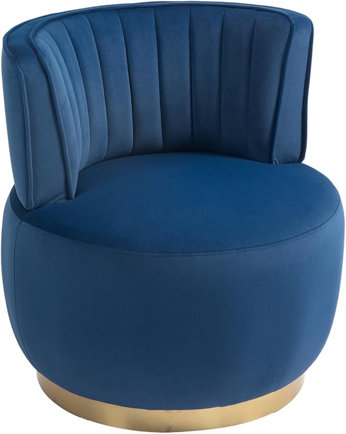360 Degree Swivel Cuddle Barrel Accent Sofa Chairs Round Armchairs with Wide Upholstered Fluffy Velvet Fabric Chair for Living Room Bedroom Office Waiting Rooms