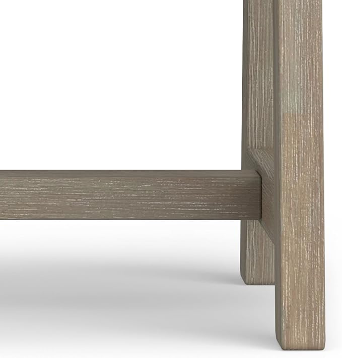 SIMPLIHOME Sawhorse SOLID WOOD 22 inch Wide Square Modern Industrial End Side Table in Distressed Grey for the Living Room and Bedroom