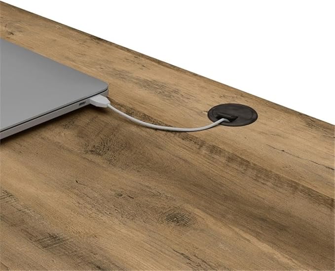 Bush Furniture Knoxville 60W L Shaped Desk with Drawer and Storage Cabinet in Reclaimed Pine Corner Computer Table for Home Office