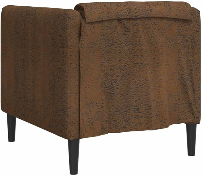 vidaXL Brown Faux Suede Leather Armchair - Modern Lounge Chair with Comfortable Cushion for Living Room/Office