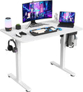 Soohow Electric Standing Desk 40 * 24 Inches Adjustable Computer Gaming Desk Stand up Office Desk for Home Office Bedroom Splice Board White and White