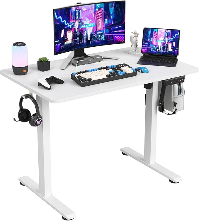 Stary Electric Standing Desk Adjustable Height Sit Stand Home Office Desk with Splice Board