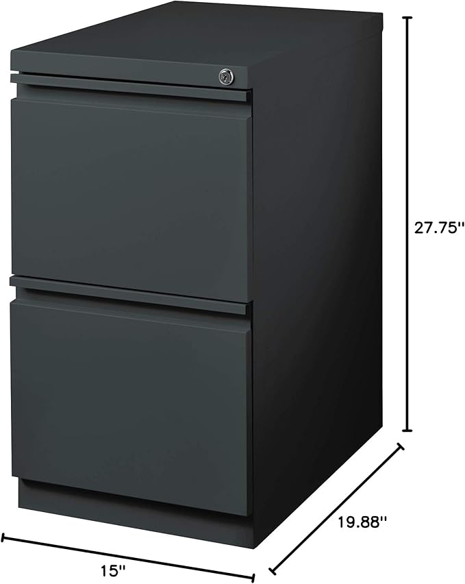 Hirsh Industries 20 Deep 2 Drawer Mobile File Cabinet File in Charcoal