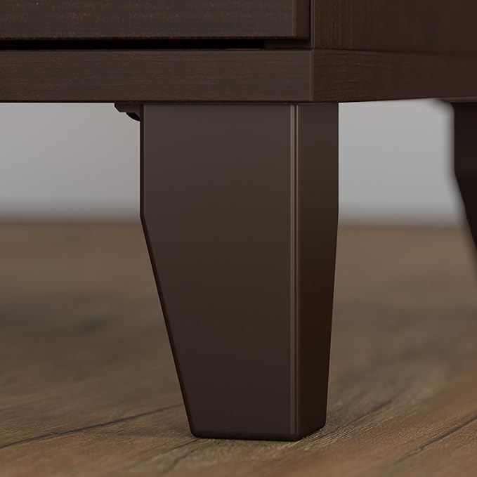 Bush Furniture Somerset L Shaped Desk with Hutch in Maple Cross | Corner Computer Table with Drawers Cabinets and Pullout Keyboard/Laptop Tray for Home Office