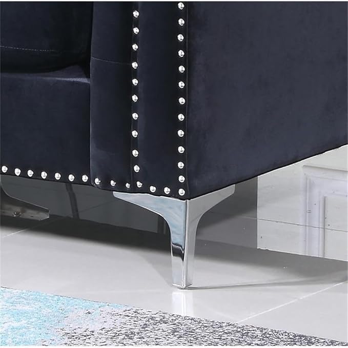 Glory Furniture Pompano Velvet Chair in Black