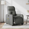 Electric Massage Recliner Chair Dark Gray Sofa Perfect for Living Room Bedroom Comfy Lounge &amp Reclining Space for Indoor Reading