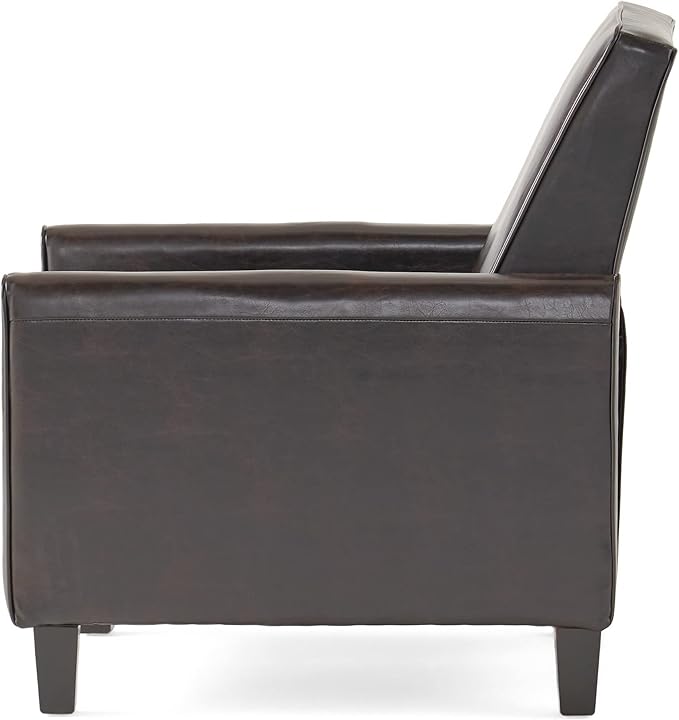 Lucas Leather Recliner Club Chair Brown