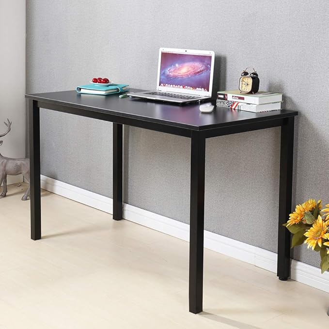 DlandHome 47 inch Computer Desk Home Office Table Writing Desk Study Table Gaming Desk Workstation Black