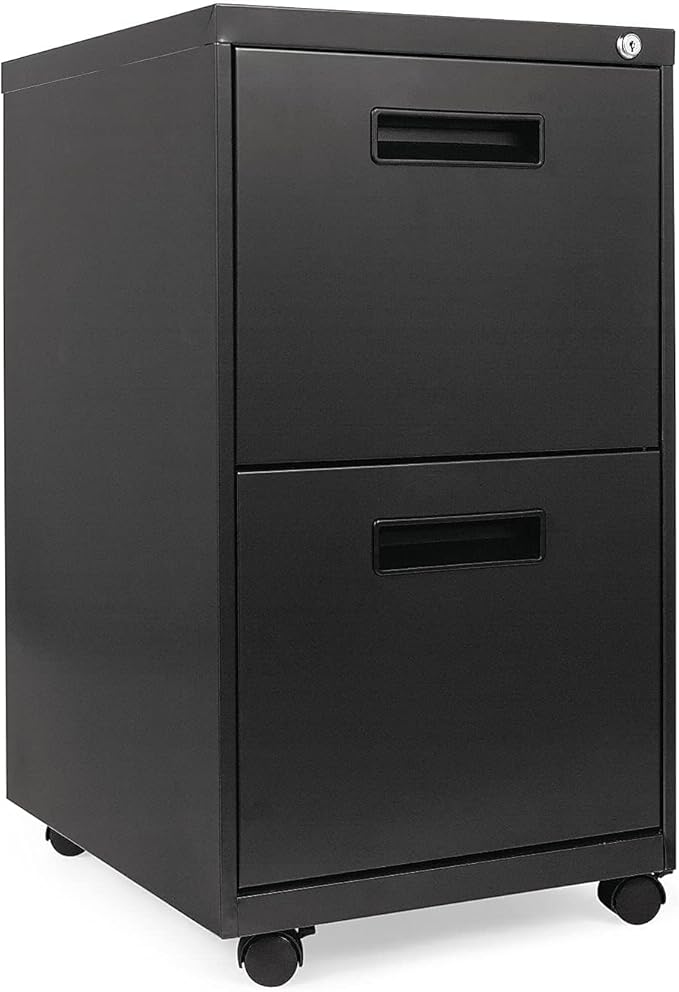 Alera PAFFCH Two-Drawer Metal Pedestal File 14 7/8w x 19-1/8d x 27-3/4h Charcoal