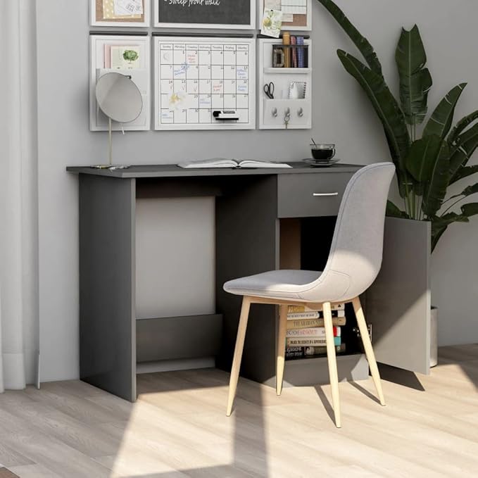 Computer DeskStudy TableOffice Writing DeskModern Study Writing Table for Home OfficeDesk Gray 39.4x19.7x29.9 Chipboard