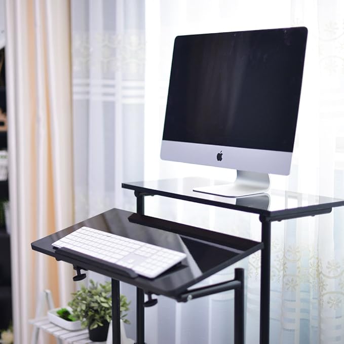 soges Adjustable Stand Up Desk Computer Desk Workstation Sit-Stand Desktop Standing Desk Black 101-BK