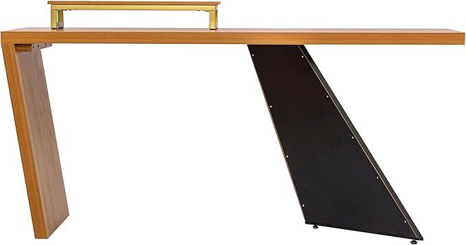 63 Modern Executive DeskRustic Industrial Wooden Writing DeskStudy Desk with Monitor StandRectangular Computer Desk for Home OfficeLiving RoomTeak