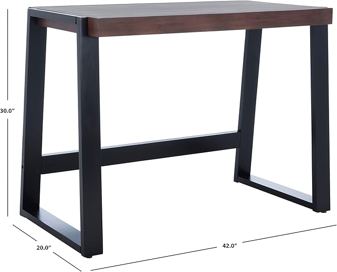 SAFAVIEH Home Collection Dennings Modern Farmhouse Walnut/Black Desk
