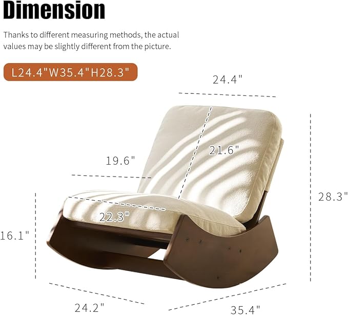 Corduroy Cozy Glide Rocking Chair: Ergonomic Comfort Smooth Motion Retro Style for Nursery Living Room or Bedroom