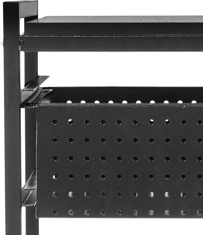 Rolling File Cart Mobile File Cabinet with Storage Drawer Movable Pull-Out Storage Art Craft Organizer on Wheels Utility Cart Storage and Organizer for Home Office (2 Tiers)