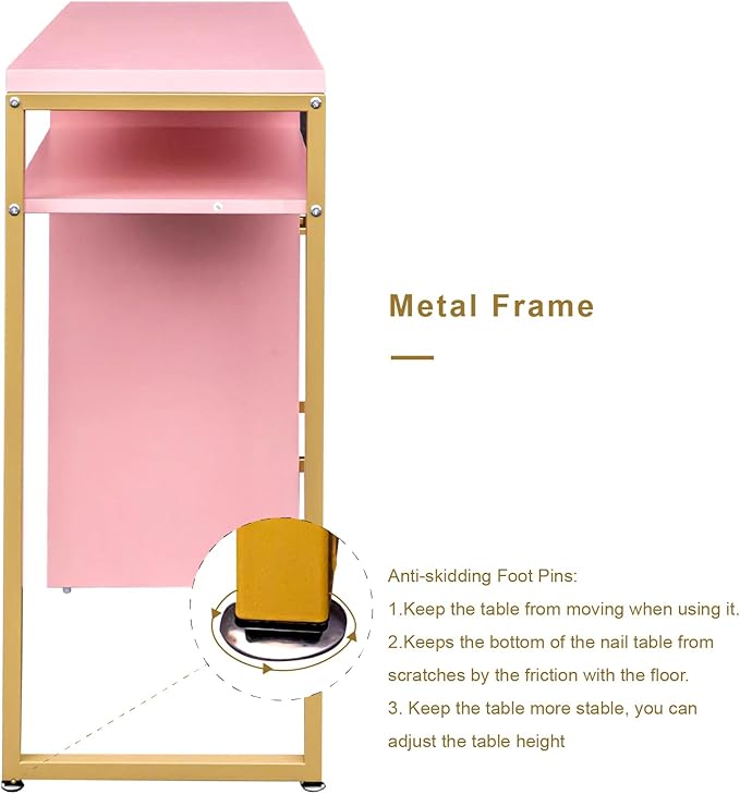 Computer Gaming Desk - 37.8 L x 13.78 W x 30.71 H Home Office Desk with Storage Writing Desk Modern Simple Study Corner TableMakeup Dressing Table Home Office Desks for Bedroom pink