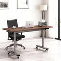 Space-Saving Folding Desk with Wheels 55 Mobile Office Table | Heavy-Duty Flip-Top Design for Home Office Gaming &amp Study | Perfect for Small Apartments Studios &amp Dorm Rooms
