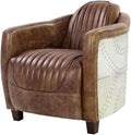 Acme Brancaster Chair in Retro Brown Top Grain Leather and Aluminum