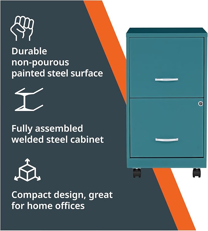 Lorell LYS SOHO File/File Mobile Cabinet Teal