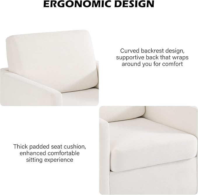Swivel Barrel Accent Chair Mid Century Modern Arm Chair for Living Room Bedroom Comfy Club Reading Lounge Sofa Corner Chairs for Adults (Chenille Beige Set of 2)