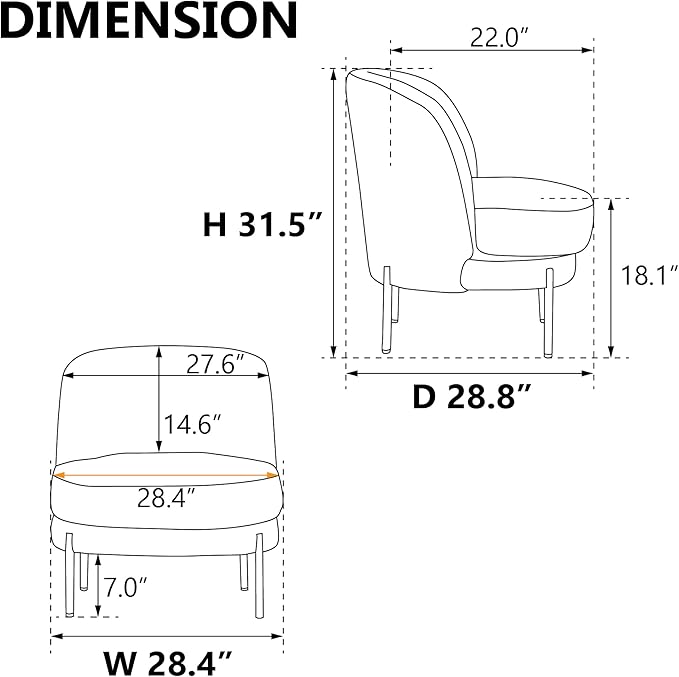 Generic 28.4 W Accent Chair Upholstered Curved Backrest Reading Chair Single Sofa Leisure Club Chair with Golden Adjustable Legs for Living Room Bedroom Dorm RoomPink Boucle