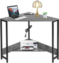 Corner Computer Desk Triangle Computer Desk Small Space Industrial Computers Desks with USB Ports &amp Power Outlet for Home Office Workstation Living Room Bedroom (Gray)