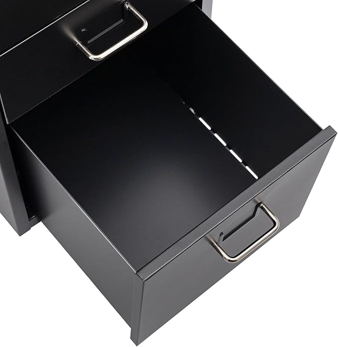 5-Drawer File Cabinet Office Filing Cabinet Stand Storage Organizer with Wheels Freestanding Rolling Storage Dresser Mutifuctional Tool Organizer for Kitchen Bedroom Living Room (Black)