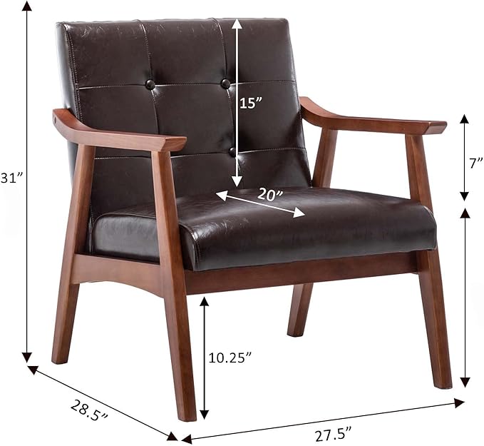 Convenience Concepts Take a Seat Natalie Accent Chair Espresso Faux Leather/Espresso