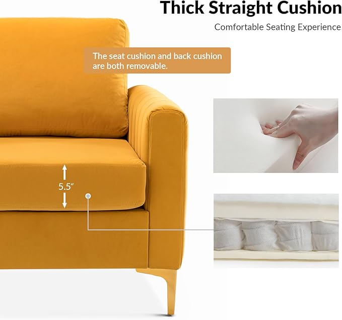 Modern Upholstered Velvet Accent Chair Velvet Armchair Club Chair with Gold Metal Legs Mid-Century Barrel Leisure Comfy Reading Chair for Livingroom Bedroom