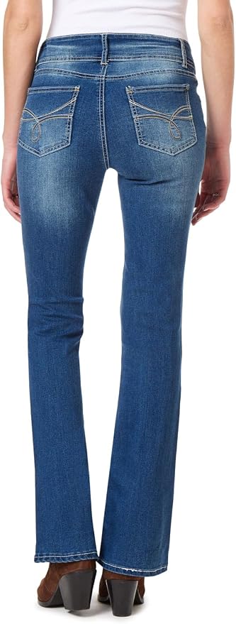 WallFlower Luscious Curvy Bootcut Jeans for Women Mid-Rise Insta Stretch Denim Size-Inclusive Juniors Jeans