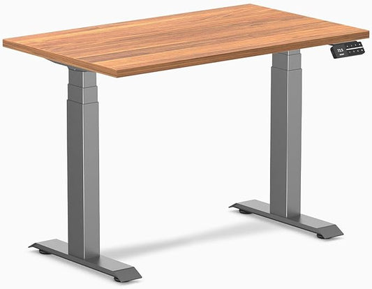 Desky Dual Mini Sit Stand 40 x 24 in Compact Desk with Dual Motors 3-Stage Height Range 4 Memory Presets – One-Piece Top for Home Office Prime Oak