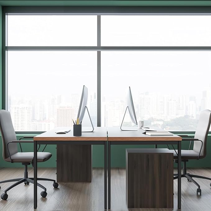55 × 24 inches Desk Sturdy Metal Frame Computer Desk Spacious Office Desk &amp Writing Desk with Easy Assembly Durable Workstation for Home Office