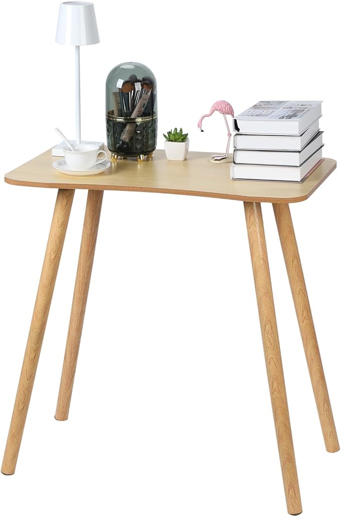 Compact Computer Desk for Home Office &amp Study Ergonomic Writing Table with Spacious Desktop and Sturdy Legs Modern Small Desk for Students &amp Professionals Wooden Color