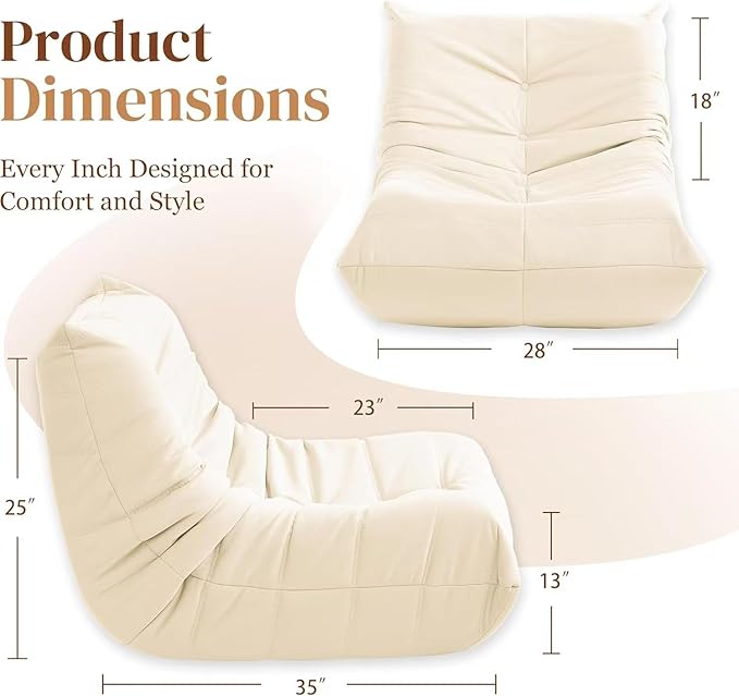 Luxury Accent Chair Microfiber Comfy Chair with Button-Tufted Details Armless Lounge Chair Modern Living Room Furniture for Bedroom Apartment &amp Gaming Room (Beige)