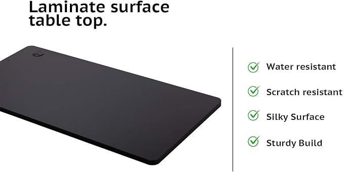 UNICOO Melamine 47.2 x 23.6 Inch Universal Table Top for Standard and Sit to Stand Height Adjustable Home and Office Desk Frames (Tabletop 47.2 - Black)