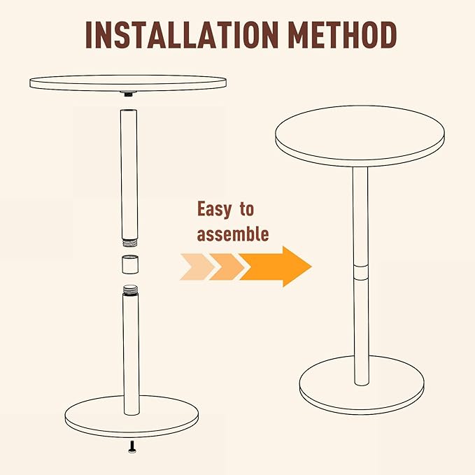 11.8 Round Clear Acrylic End Table - Modern Small Space Side Table for Living Room Bedroom Office Outdoor | Sturdy Easy to Install Multi-Purpose
