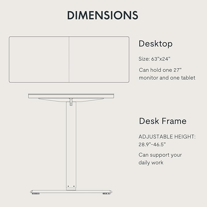 FLEXISPOT 63x24 Inch Electric Height Adjustable Standing Desk for Home &amp Office Splice Board Desk for Computer Workstation Study or Creative Setup White