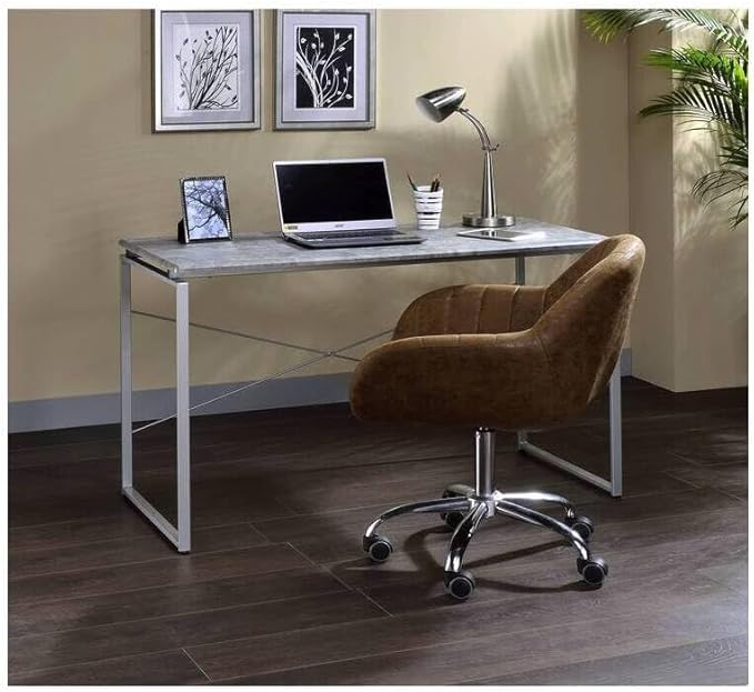 Maykoosh Faux Concrete Desk - Modern Computer Table for Home Office