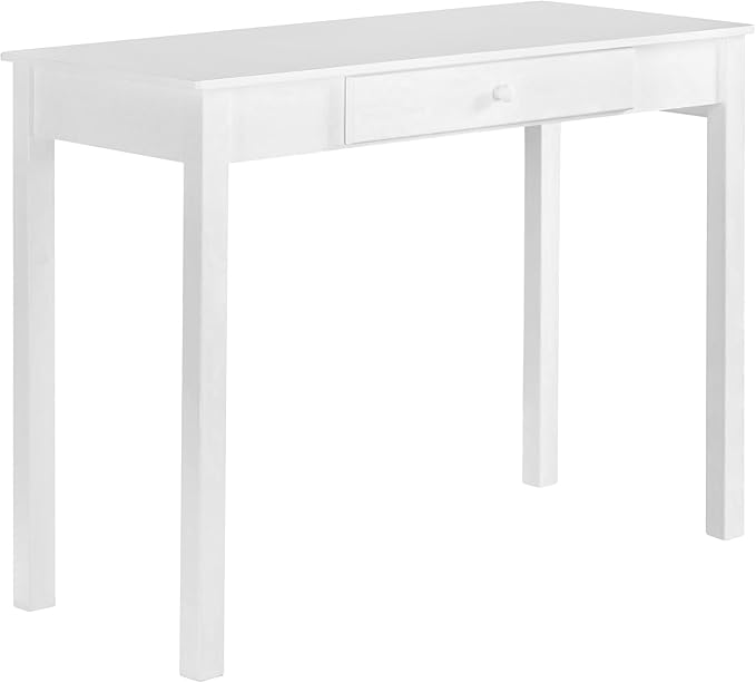 Kings Brand White Finish Wood Home Office Secretary Writing Desk