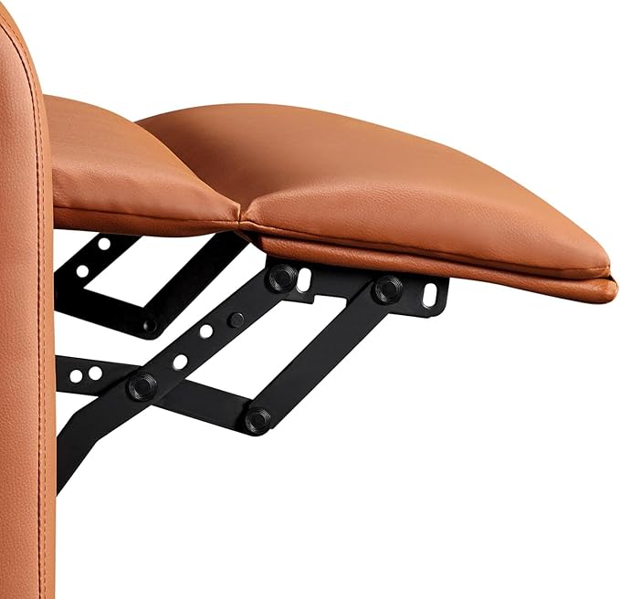 Yaheetech Home Theater Seating Faux Leather Recliner Chair Modern Single Living Room Reclining Sofa with Pocket Spring Tan