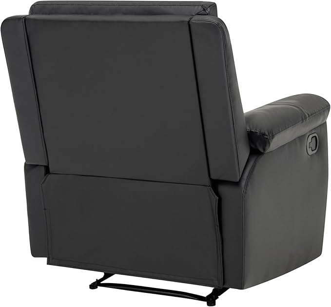 MINCETA Recliner ChairsModern 5 Wall Hugger Nursery Recliner with Overstuffed Arm and Back for Living RoomPU Leather in Black