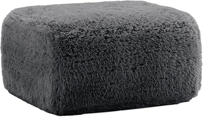 Modern Boneless Ottoman for Modular Sectional Sofa Set Deep Seat Compressed Plush Fabric Fabric Cloud Couches for Living Room Apartment No Assembly Required Grey