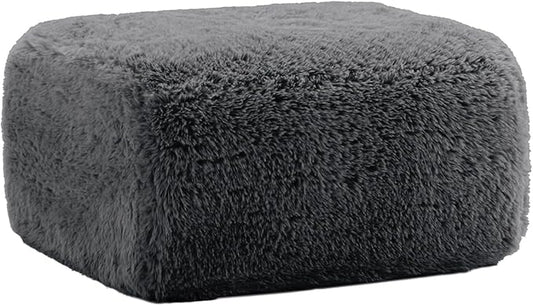 Modern Boneless Ottoman for Modular Sectional Sofa Set Deep Seat Compressed Plush Fabric Fabric Cloud Couches for Living Room Apartment No Assembly Required Grey